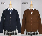 カーディガン 制服 女子高生 学生服 コスプレ Vネック 長袖 無地 シンプル レディース  カラバリ豊富 白 黒 グレー 定番アイテム 可愛い ギャル JK 入学 通学 高校生 中学生