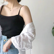 キャミソール リブニット レディース 女性 婦人 トップス リブ編み 無地 シンプル ソリッドカラー ダブルストラップ 着回し 定番 サマーニット お出かけ おしゃれ