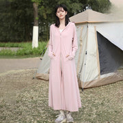 ラッシュガード ラッシュガードパーカー 超ロング丈 長袖 レディース 女性 婦人 ジップアップ 日焼け防止 UV対策 つば広 フード 顔 カラバリ豊富