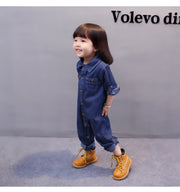 オーバーオール キッズ デニム 上下 長袖 長ズボン 男の子 女の子 子供服 おしゃれ かわいい 80cm 90cm 100cm 110cm 120cm