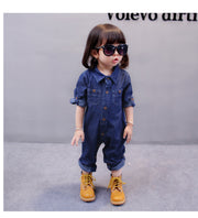 オーバーオール キッズ デニム 上下 長袖 長ズボン 男の子 女の子 子供服 おしゃれ かわいい 80cm 90cm 100cm 110cm 120cm