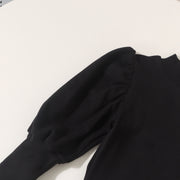 カットソー 長袖 キッズ ベビー ジュニア 女の子 女児 子ども 子供服 トップス ハイネック バルーンスリーブ パフスリーブ おしゃれ