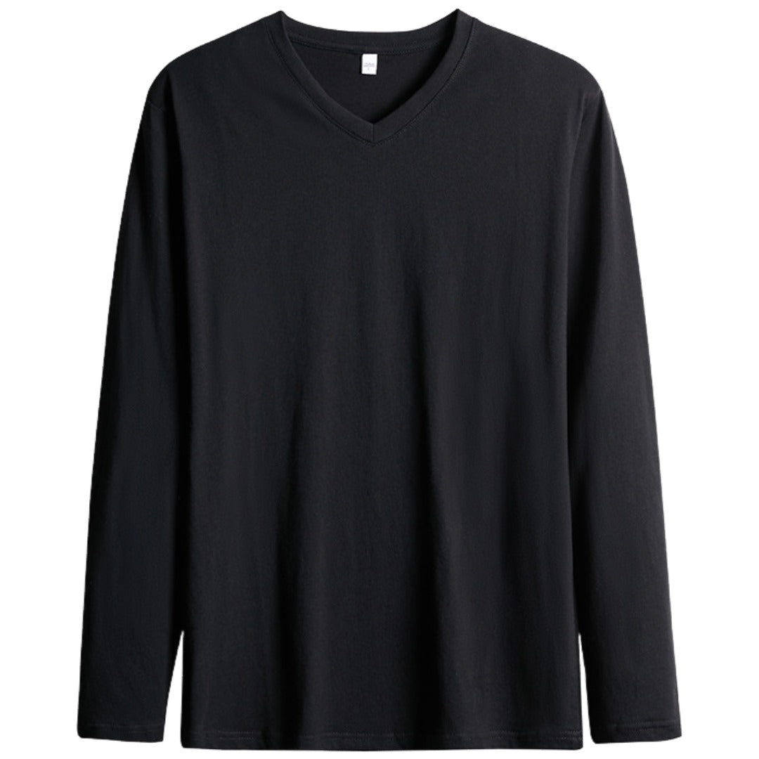 長袖Tシャツ ロングTシャツ カットソー メンズ 男性 トップス Vネック 無地 単色 シンプル 着回し力 合わせやすい 大きいサイズ 紳士用