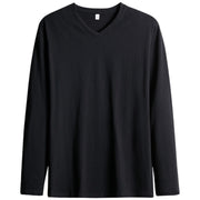長袖Tシャツ ロングTシャツ カットソー メンズ 男性 トップス Vネック 無地 単色 シンプル 着回し力 合わせやすい 大きいサイズ 紳士用