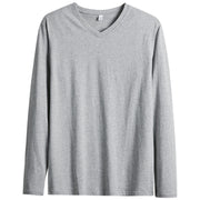 長袖Tシャツ ロングTシャツ カットソー メンズ 男性 トップス Vネック 無地 単色 シンプル 着回し力 合わせやすい 大きいサイズ 紳士用