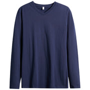 長袖Tシャツ ロングTシャツ カットソー メンズ 男性 トップス Vネック 無地 単色 シンプル 着回し力 合わせやすい 大きいサイズ 紳士用