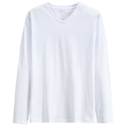 長袖Tシャツ ロングTシャツ カットソー メンズ 男性 トップス Vネック 無地 単色 シンプル 着回し力 合わせやすい 大きいサイズ 紳士用