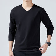 長袖Tシャツ ロングTシャツ カットソー メンズ 男性 トップス Vネック 無地 単色 シンプル 着回し力 合わせやすい 大きいサイズ 紳士用