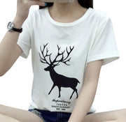 Tシャツ レディース トップス 半袖 ラウンドネック 丸首 カットソー プリント ロゴ ハート 動物 花柄 モノトーン シンプル 春夏 カジュアル 大きいサイズ