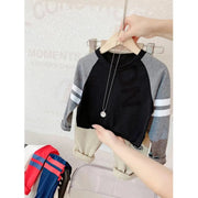 Tシャツ カットソー ラグラン 長袖 キッズ ベビー 子ども用 こども用 子供服 トップス ラウンドネック ライン バイカラー シンプル おしゃれ カジュアル 着回し お出かけ