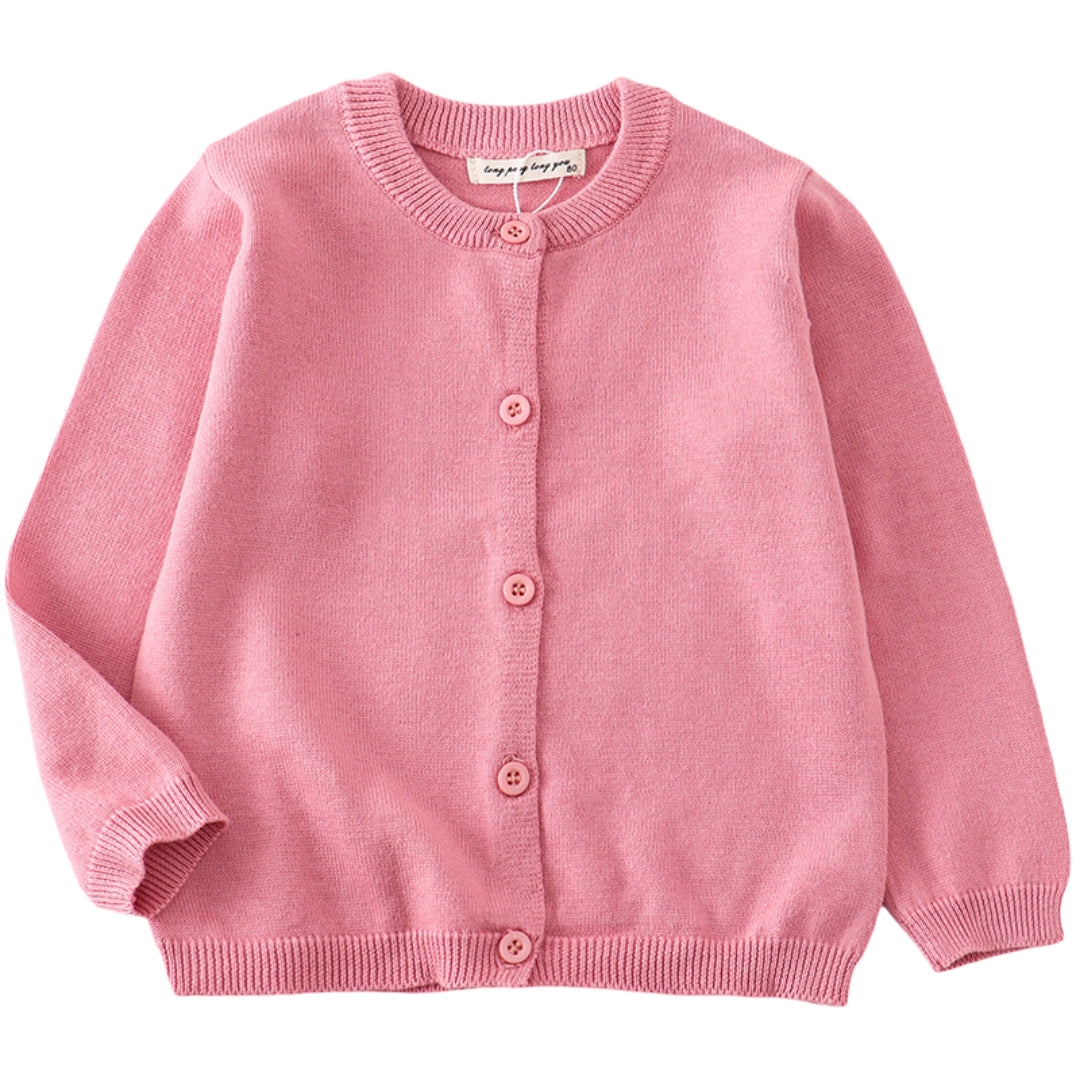 カーディガン ニット キッズ ベビー 子供用 女の子 ダークピンク バリエーション画像
