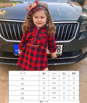 ワンピース 子供服 こども ベビー キッズ ワンピース ベルトつき ブロックチェック チェック 長袖 女の子 女児 80 90 100 110 120