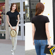 Tシャツ カットソー 半袖 レディース トップス ラウンドネック プルオーバー 無地 ソリッドカラー スリムライン フィット感 婦人服 女性用 大きいサイズあり 着回し カジュアル 普段着 お出かけシーン 部屋着 S M L XL 2XL 3XL