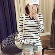 カットソー レディース 女性 トップス 長袖 Vネック ボーダー シンプル 定番 重ね着 おしゃれ カジュアル かわいい