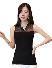 カットソー ノースリーブ レディース 女性用 トップス 大きいサイズあり レース 無地 インナー タンクトップ Vネック 重ね着 おしゃれ 背中レース 透け感
