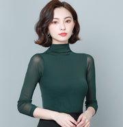 カットソー 長袖 ロングTシャツ レディース 女性 トップス プルオーバー ハイネック 薄手 無地 シンプル 大きいサイズ お洒落 婦人服