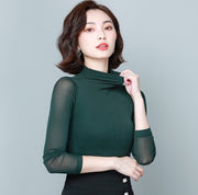 カットソー 長袖 ロングTシャツ レディース 女性 トップス プルオーバー ハイネック 薄手 無地 シンプル 大きいサイズ お洒落 婦人服