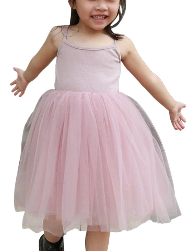 ワンピース ノースリーブ キャミソール スカート ドレス フレア チュール チュチュ 女の子 子供服 かわいい キッズ ベビー 無地 夏服 膝丈 お出かけ 誕生日会 子供用