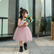 ワンピース ノースリーブ キャミソール スカート ドレス フレア チュール チュチュ 女の子 子供服 かわいい キッズ ベビー 無地 夏服 膝丈 お出かけ 誕生日会 子供用