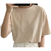 Tシャツ カットソー 半袖 レディース トップス ラウンドネック Vネック プルオーバー 無地 ソリッドカラー 婦人服 カジュアル 定番 着回し ラフ 外出 お出掛け 部屋着 リラックス 女性用 M L XL