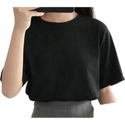 Tシャツ カットソー 半袖 レディース トップス ラウンドネック Vネック プルオーバー 無地 ソリッドカラー 婦人服 カジュアル 定番 着回し ラフ 外出 お出掛け 部屋着 リラックス 女性用 M L XL
