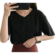 Tシャツ カットソー 半袖 レディース トップス ラウンドネック Vネック プルオーバー 無地 ソリッドカラー 婦人服 カジュアル 定番 着回し ラフ 外出 お出掛け 部屋着 リラックス 女性用 M L XL