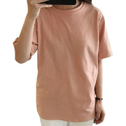 Tシャツ カットソー 半袖 レディース トップス ラウンドネック Vネック プルオーバー 無地 ソリッドカラー 婦人服 カジュアル 定番 着回し ラフ 外出 お出掛け 部屋着 リラックス 女性用 M L XL