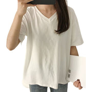 Tシャツ カットソー 半袖 レディース トップス ラウンドネック Vネック プルオーバー 無地 ソリッドカラー 婦人服 カジュアル 定番 着回し ラフ 外出 お出掛け 部屋着 リラックス 女性用 M L XL