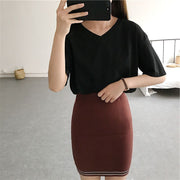 Tシャツ カットソー 半袖 レディース トップス ラウンドネック Vネック プルオーバー 無地 ソリッドカラー 婦人服 カジュアル 定番 着回し ラフ 外出 お出掛け 部屋着 リラックス 女性用 M L XL