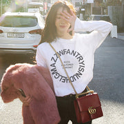 Tシャツ 長袖 レディース ラウンドネック カットソー 女性 英字ロゴ ロンT シンプル かっこいい クルーネック 重ね着 プルオーバー モノトーン 婦人用 英語 アルファベット