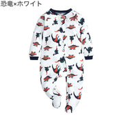 ロンパース ベビー 赤ちゃん 新生児 乳幼児 子供 キッズ 男の子 女の子 長袖 つなぎ カバーオール ラウンドネック 丸首 ファスナー ジップアップ 車 働く車 リーフ ツリー 総柄 可愛い お洒落 子ども服