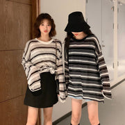 カットソー 長袖 ロンT ロングTシャツ チュニック レディース 女性 婦人 大きいサイズ ドロップショルダー 薄目 薄い 軽量 透け感 透ける ボーダー柄 マカロンカラー ラウンドネック クルーネック ゆったり 体型カバー