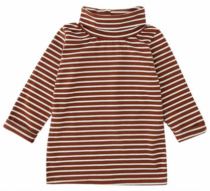 カットソー 長袖 タートルネック ボーダー柄 子供服 キッズ コーヒー バリエーション画像