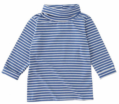 カットソー 長袖 タートルネック ボーダー柄 子供服 キッズ ライトブルー バリエーション画像