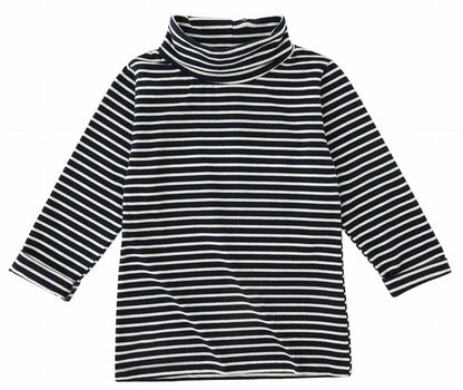 カットソー 長袖 タートルネック ボーダー柄 子供服 キッズ ネイビー バリエーション画像