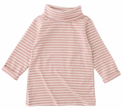 カットソー 長袖 タートルネック ボーダー柄 子供服 キッズ ピンク バリエーション画像