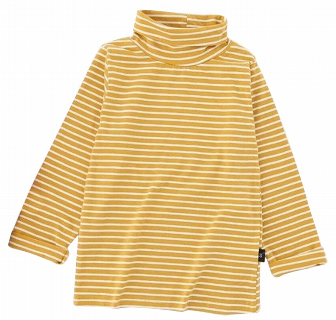 カットソー 長袖 タートルネック ボーダー柄 子供服 キッズ イエロー バリエーション画像
