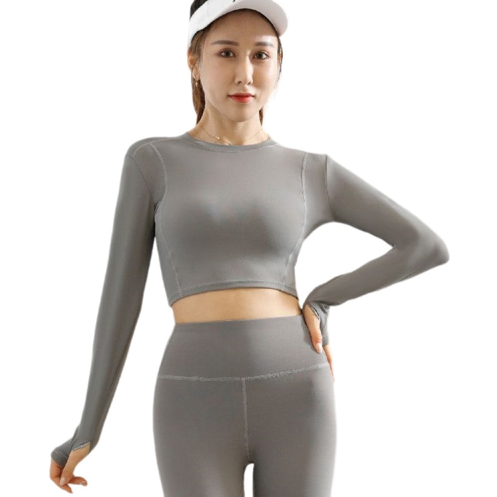 スポーツウェア ヨガウェア トップス ボトムス 単品 レディース ダークグレー×トップス バリエーション画像