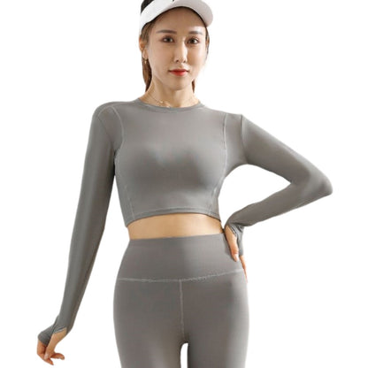 スポーツウェア ヨガウェア トップス ボトムス 単品 レディース ダークグレー×トップス バリエーション画像