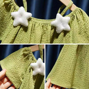 ブラウス 半袖 キッズ ベビー 女の子 子供服 トップス プルオーバー オフショルダー フレア Aライン ゆったり 肩出し 肩紐