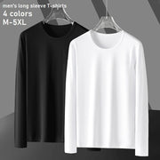 長袖Tシャツ メンズ カットソー 無地 ラウンドネック ロンT トップス インナー シンプル ベーシック カジュアル ホワイト ブラック グレー 白 黒