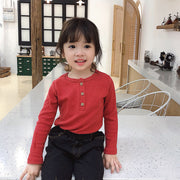 カットソー 長袖 シャツ キッズ ジュニア 女子 男子 女の子 男の子 ユニセックス 男女兼用 トップス ヘンリーネック シンプル 無地 着回し 合わせやすい カジュアル