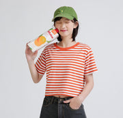 Tシャツ 半袖 トップス ラウンドネック ショート丈 ボーダー レディース 女性 おしゃれ シンプル かわいい 定番 ベーシック 着回し 短め丈 カジュアル デイリー ヘビロテ 婦人用