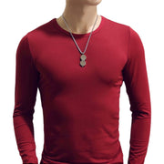 Tシャツ 長袖 Vネック ラウンドネック メンズ 男性用 トップス 無地 黒 白 定番 丸首 インナーシャツ カジュアル シンプル おしゃれ 旅行 お出かけ 部屋着 紳士用 グレー ワイン グリーン ブルー ネイビー ベージュ