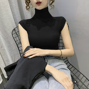 ノースリーブ レディース トップス カットソー タートルネック シンプル 無地 薄手 春夏 スリム きれいめ おしゃれ かわいい 上品 女性 大人女子 セクシー カジュアル