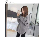 ニット セーター Vネック 長袖 レディース 女性 トップス ラウンドカット リブ 無地 単色 シンプル 着回し お洒落 婦人服