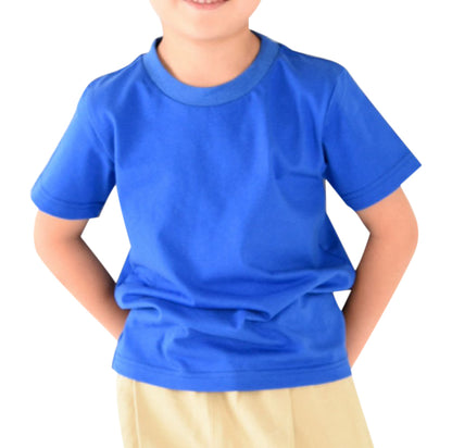 Tシャツ 半袖 カットソー 子供服 キッズ ジュニア ブルー バリエーション画像