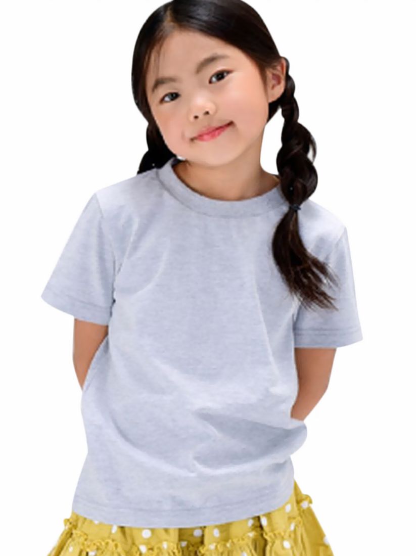 Tシャツ 半袖 カットソー 子供服 キッズ ジュニア 杢グレー バリエーション画像