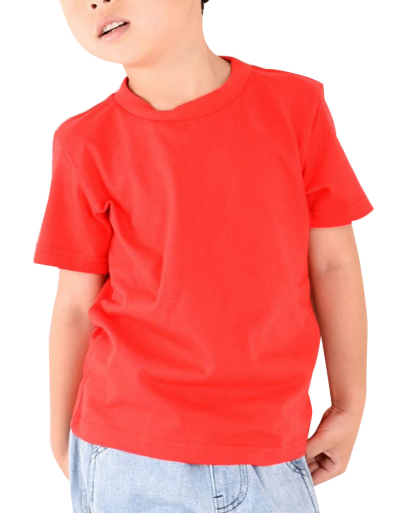 Tシャツ 半袖 カットソー 子供服 キッズ ジュニア レッド バリエーション画像