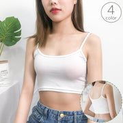 キャミソール レディース 女性 トップス ノースリーブ ショート丈 クロップド へそ出し インナー 無地 単色 シンプル ベーシック カジュアル